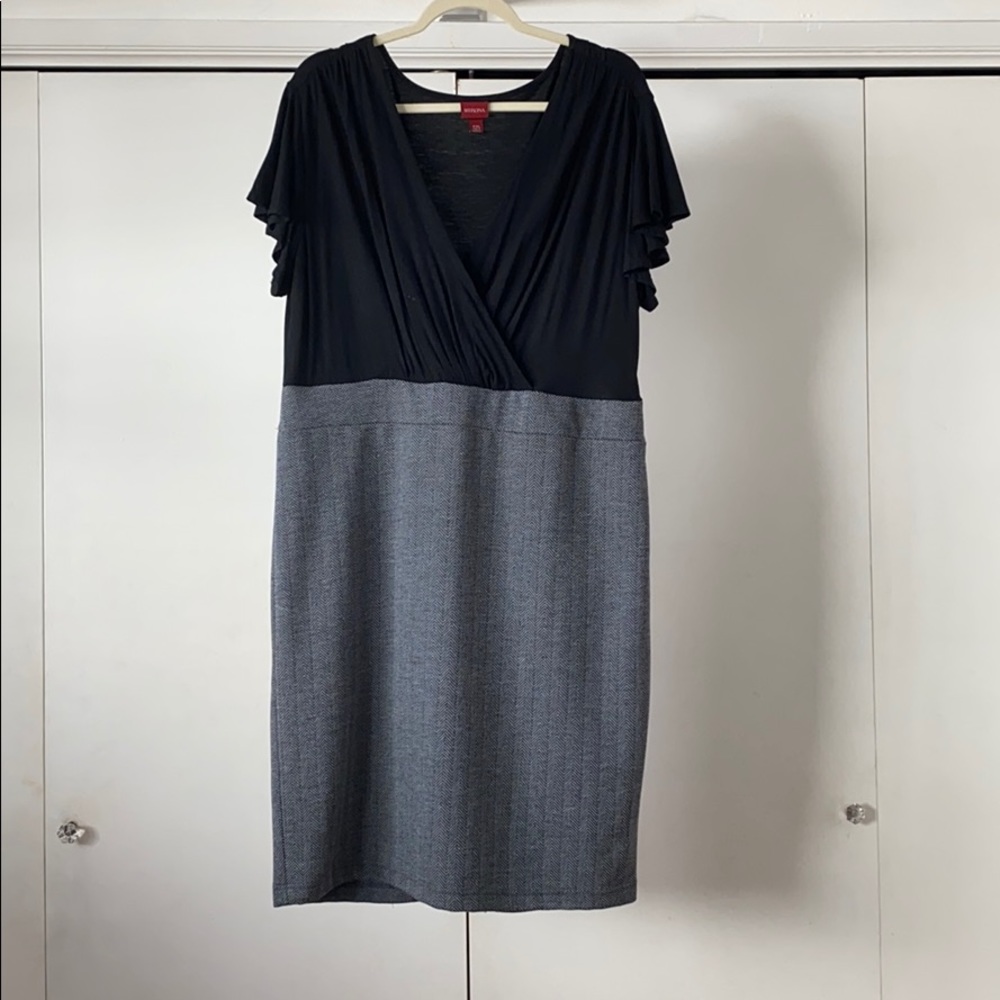Merona V-Neck Bodycon Dress Black/ Gray Size XXL